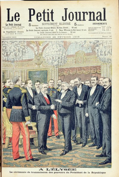 En el Palacio del Elíseo, la transferencia ceremonial de poderes del Presidente de la República Francesa, ilustración de 